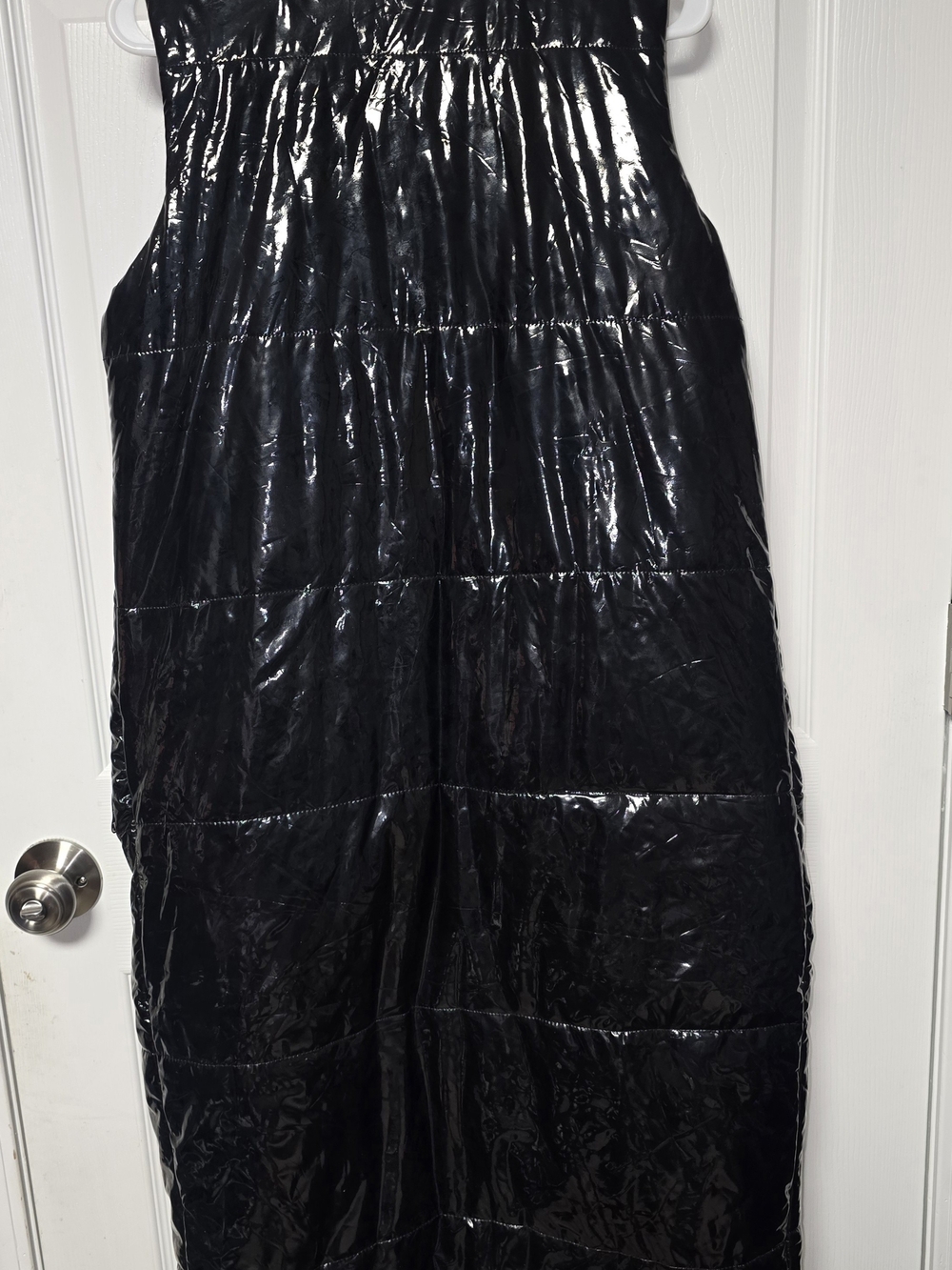 Womens Black Long Puffer Vest W/ Boots